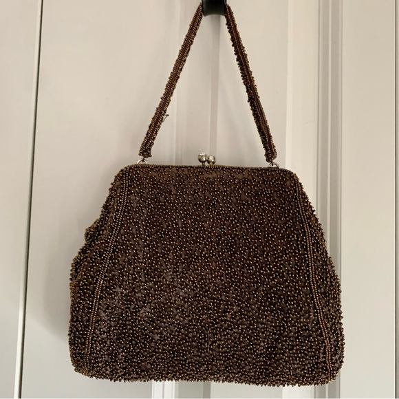 Bronze Beaded Vintage Purse - Picture 2 of 3